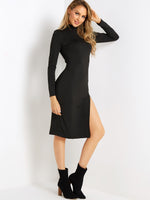 ODM Ladies Long Sleeve Midi Dress