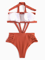 NEW FEELING Womens Brown One-Pieces