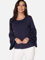 Wholesale Round Neck Plain Long Sleeve Fashion Tee