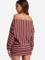 NEW FEELING Womens Burgundy Off The Shoulder Dresses