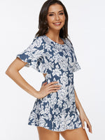OEM Ladies Blue Floral Dresses
