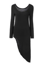 Wholesale Black Round Neck Long Sleeve Sexy Dress