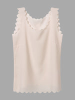 Wholesale Light Pink Chiffon Scallop Hem Camis