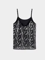 Wholesale Black Sequin And Bead Strappy Cami Top