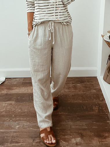 Casual Plain Loose Long Pants
