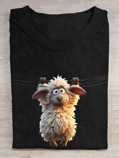 Casual Short Sleeve Crew Neck Animal Loose Regular T-Shirt