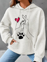 Simple Long Sleeve Hoodie Dog Loose Regular Hoodie