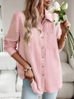 Casual Long Sleeve Shirt Collar Plain Loose Regular Shirt