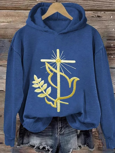 Loose Long Sleeve Hoodie Jesus Copy Casual Regular Sweatshirt