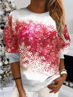 Casual Long Sleeve Hoodie Christmas Loose Regular Sweatshirt