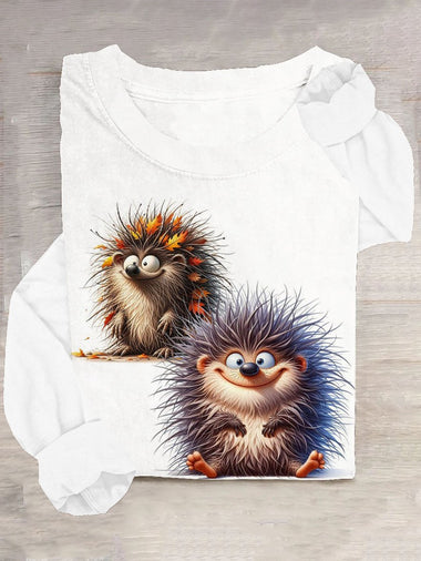 Casual Short Sleeve Crew Neck Animal Loose Regular T-Shirt