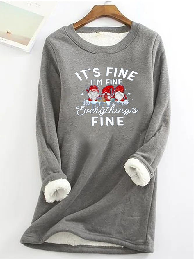 Casual Long Sleeve Crew Neck Christmas Loose Mid-Long Sweatshirt
