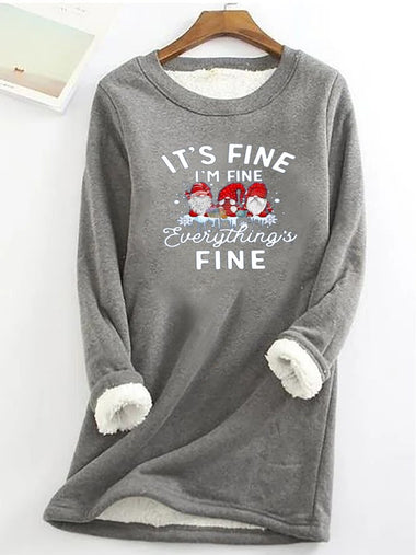 Casual Long Sleeve Crew Neck Christmas Loose Mid-Long Sweatshirt