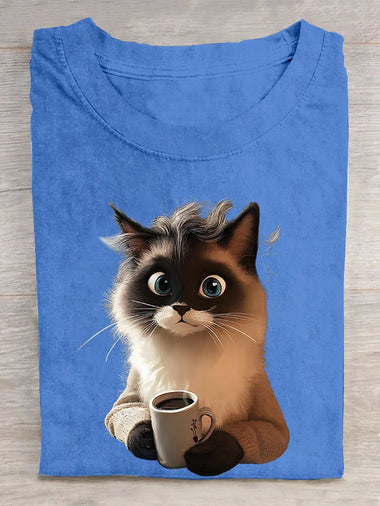 Casual Short Sleeve Crew Neck Animal Loose Regular T-Shirt