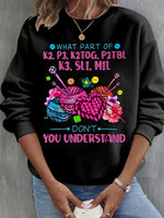 Casual Long Sleeve Crew Neck Letter Pattern Loose Regular Sweatshirt