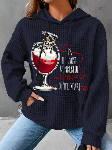 Loose Long Sleeve Hoodie Text Letters Casual Regular Hoodie