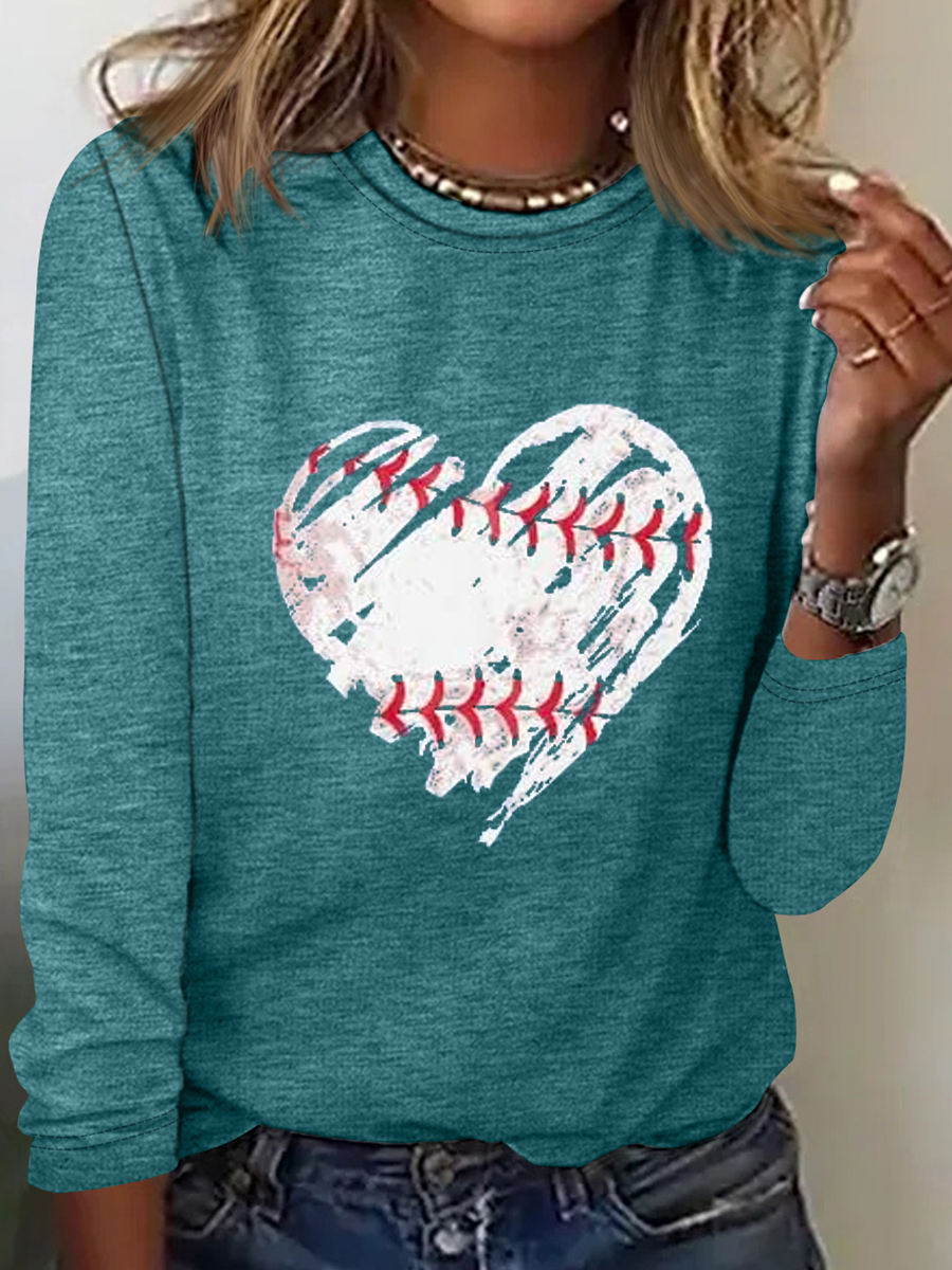 Long Sleeve Crew Neck Christmas Casual Regular Blouse