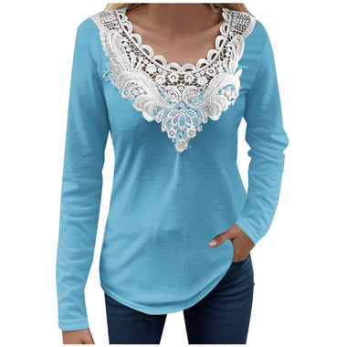 Loose Long Sleeve V Neck Floral Casual Regular Blouse