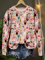 Casual Long Sleeve Crew Neck Animal Zipper Loose Regular Sweatshirt