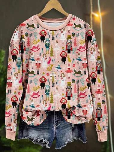 Casual Long Sleeve Crew Neck Animal Zipper Loose Regular Sweatshirt