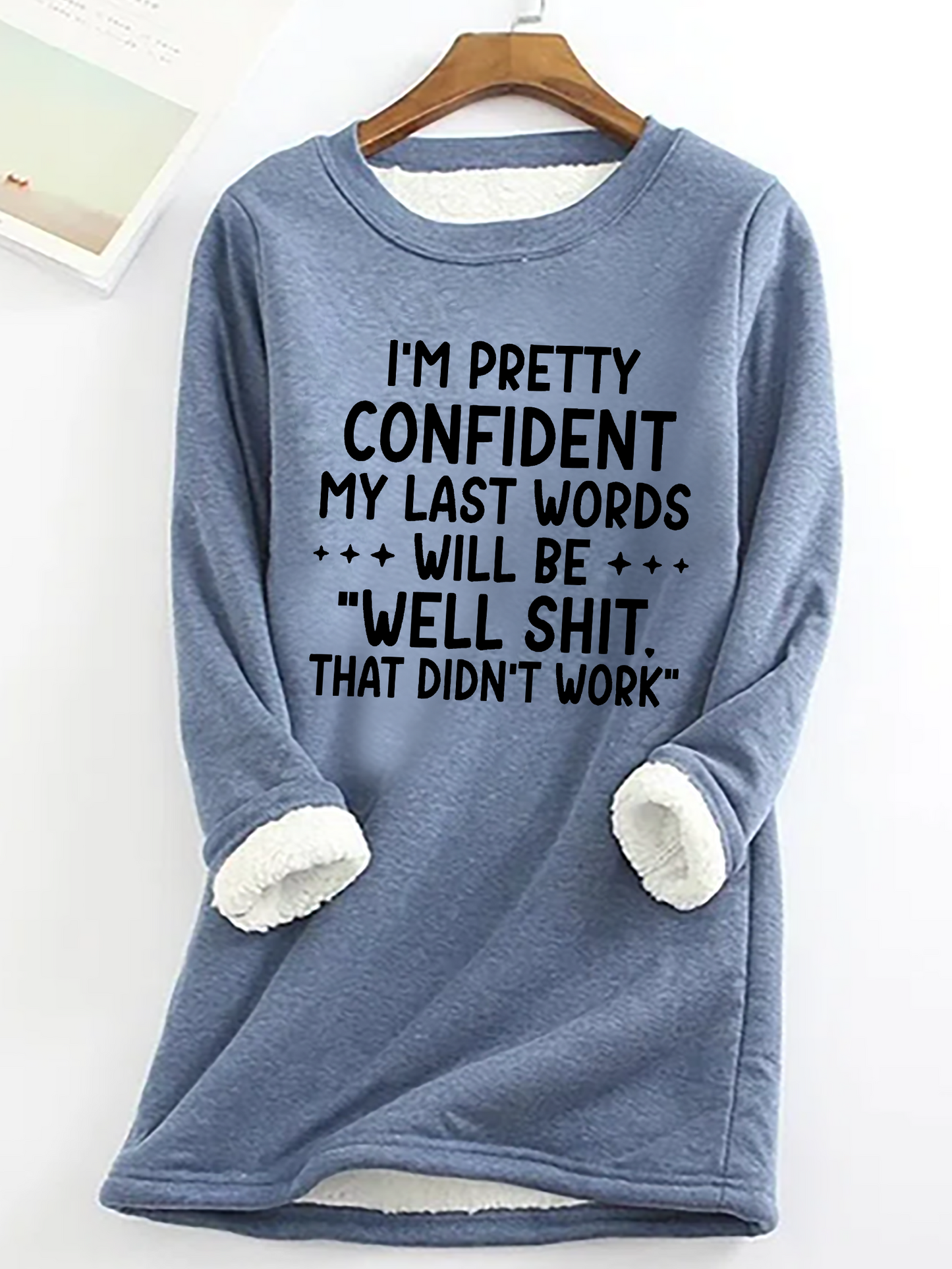 Long Sleeve Crew Neck Text Letters Casual Regular Sweatshirt