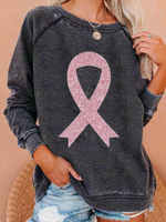 Loose Long Sleeve Crew Neck Geometric Zipper Casual Regular Sweatshirt