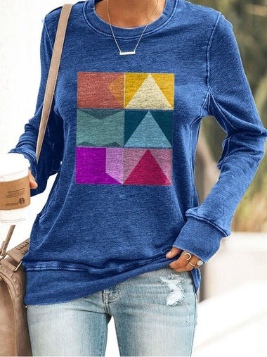 Casual Long Sleeve Crew Neck Plaid Regular Sweatshirt