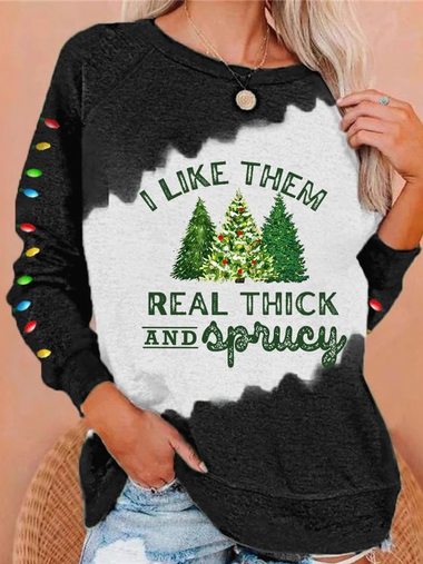 Casual Long Sleeve Crew Neck Christmas Zipper Loose Regular Sweatshirt