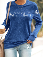 Long Sleeve Crew Neck Text Letters Casual Regular Sweatshirt