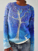 Long Sleeve Crew Neck Animal Casual Regular Sweater