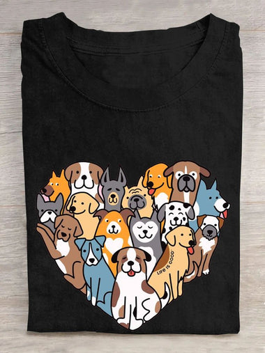 Casual Short Sleeve Crew Neck Animal Loose Regular T-Shirt