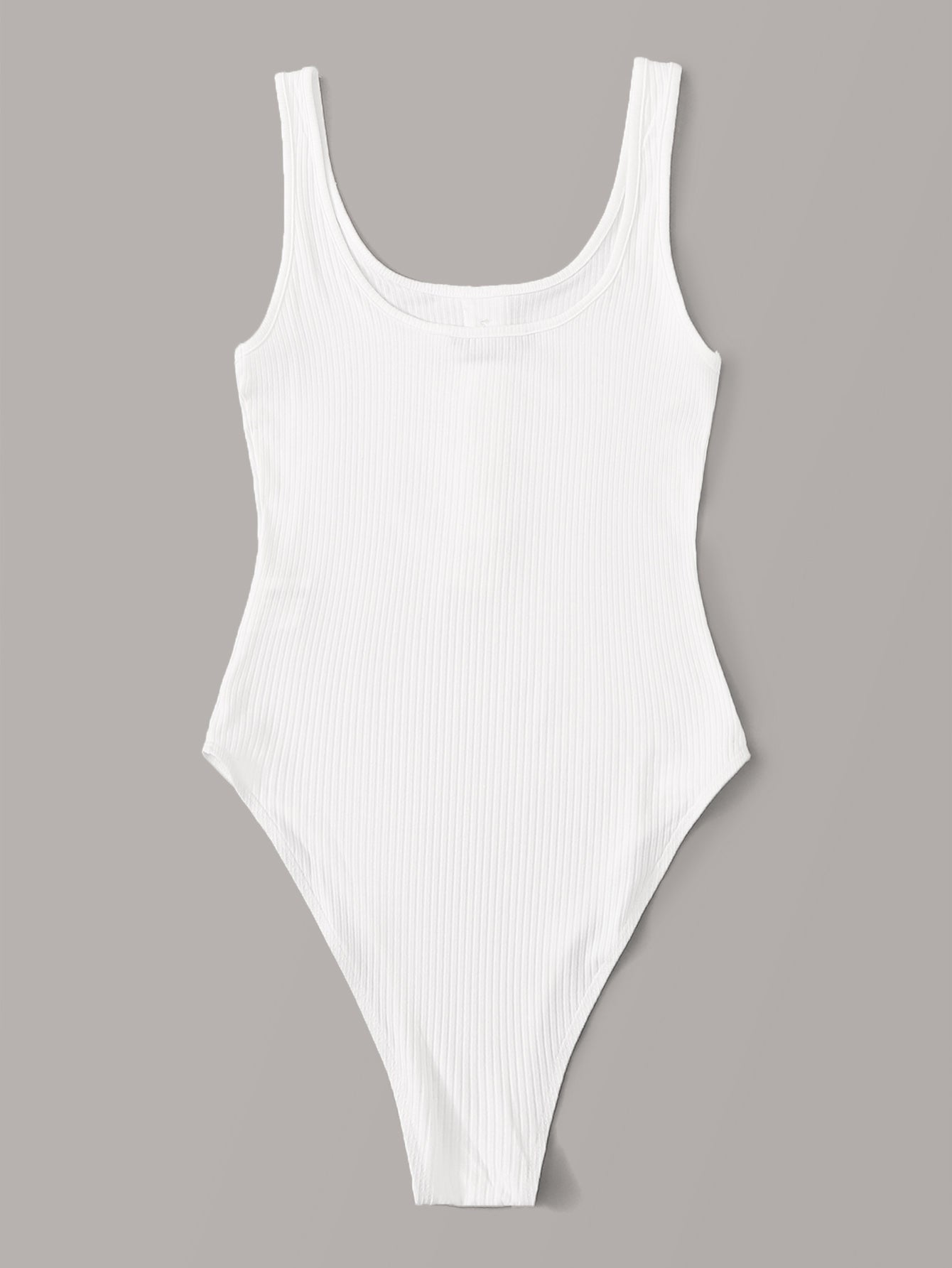 Button Front Rib-knit Tank Bodysuit