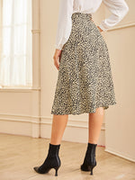 Allover Print Split Thigh A-line Skirt