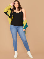 Plus Solid Rib-knit Slim Cami Top