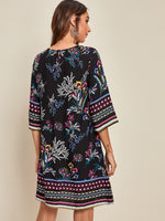 Botanical Print Tunic Dress
