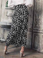 Zipper Detail Daisy Print Skirt