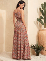 Self Belted Ditsy Floral Maxi Cami Dress