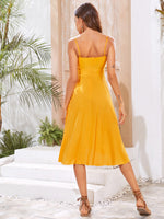 Tie Front Dip Hem Cami Dress