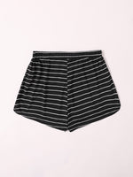 Tie Front Striped Dolphin Shorts