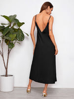 Split Thigh Backless Slip Dress