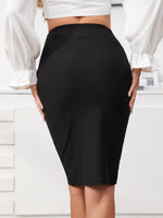 Ruched Asymmetrical Hem Skirt