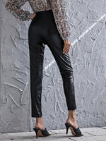 Skinny PU Leather Crop Pants