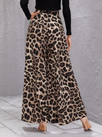 High Waist Leopard Wide Leg Pants