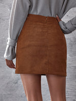 Solid Garment Eyelet Mini Skirt