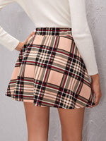 Plaid Flare Hem Mini Skirt