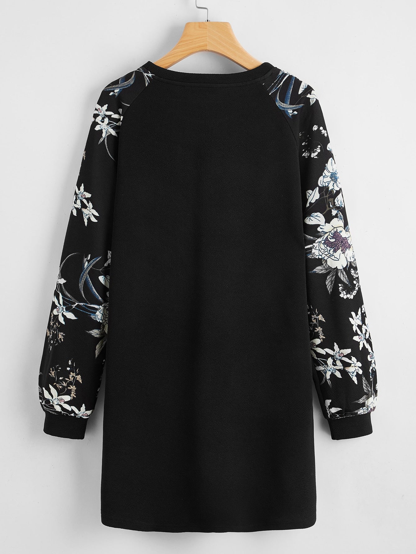 Floral Print Raglan Sleeve Dress