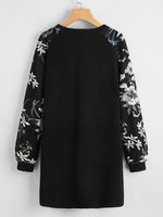 Floral Print Raglan Sleeve Dress