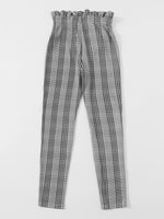 Paperbag Waist Belted Plaid Pants