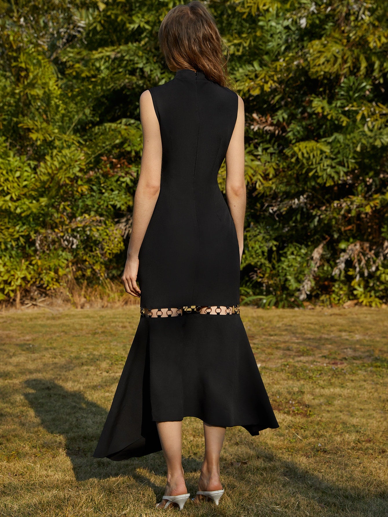 Asymmetrical Hem Zip Back Dress