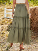 Frill Trim Tie Front Layered Skirt